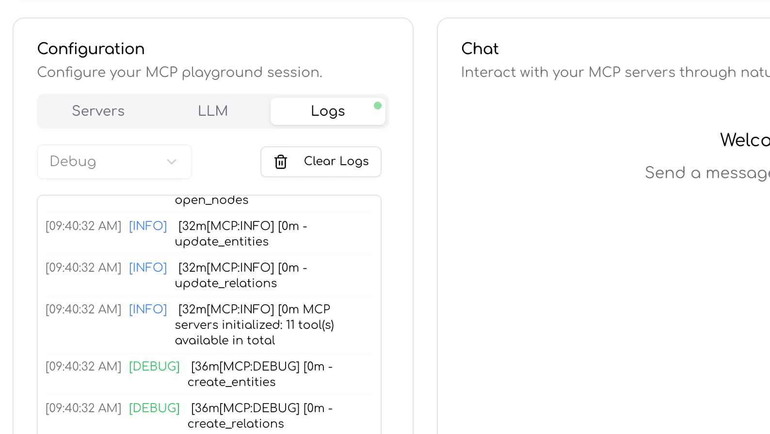 MCP Playground Interface